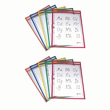 C-Line Reusable Dry Erase Pockets, Primary Colors, 9 x 12, 5 Per Pack, 2 Packs (CLI40630-2)