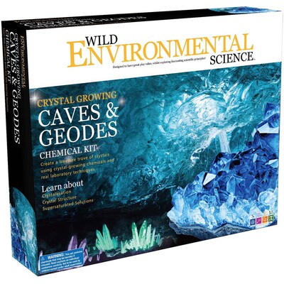 WILD! Science Crystal Growing Caves & Geodes Chemical Kit, Grade 3+ (CTUWES95XL)