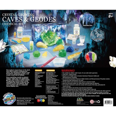 WILD! Science Crystal Growing Caves & Geodes Chemical Kit, Grade 3+ (CTUWES95XL)