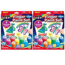 Cra-Z-Art Washable Finger Paint Set, 8 Colors Per Set, 2 Sets (CZA124064-2)