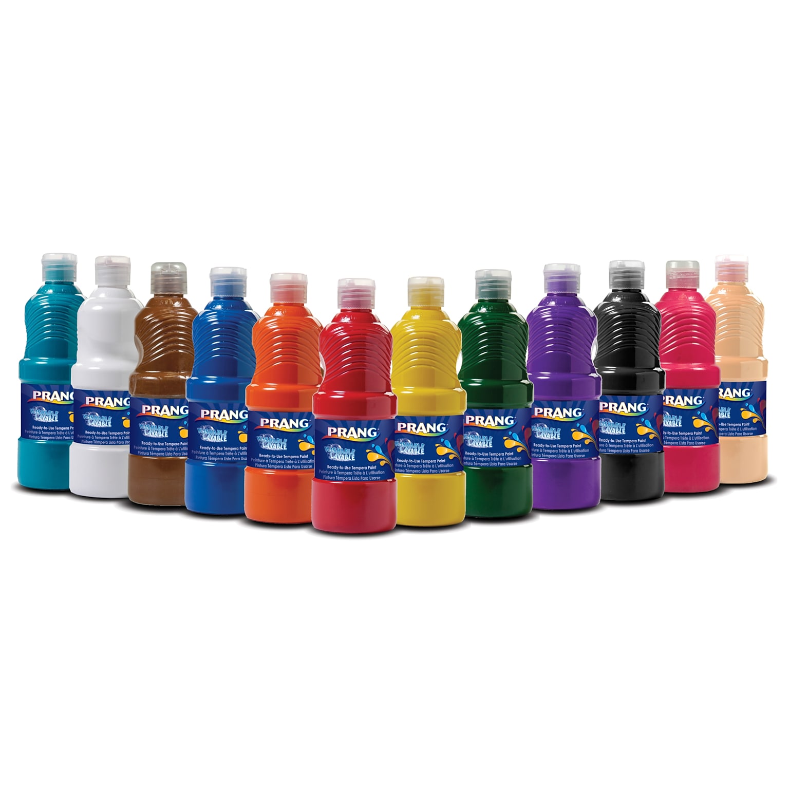 Prang Washable Tempera Paint, Assorted Colors, 16 Oz., 12/Set (DIX10796)