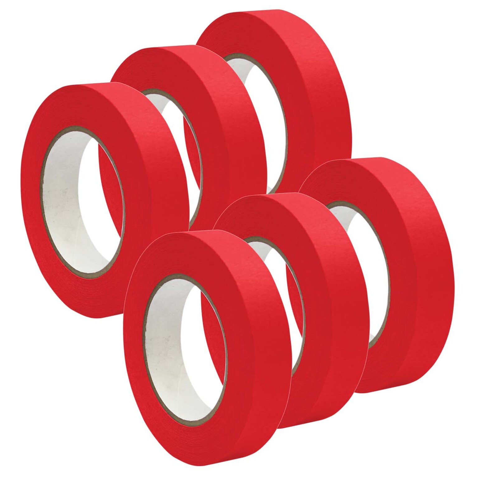 DSS Distributing 1 x 55 Yds, Premium Grade Masking Tape, Red, 6 Rolls/Bundle (DSS46162-6)