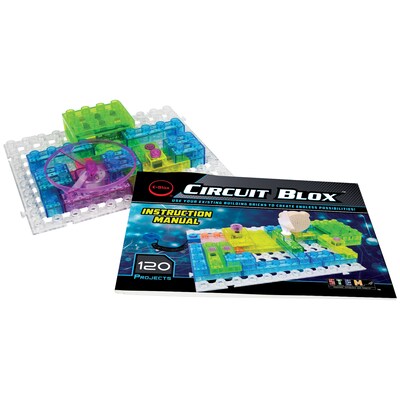 E-Blox® Circuit Blox 120, Circuit Board Building Blocks, Assorted, 49 Pieces