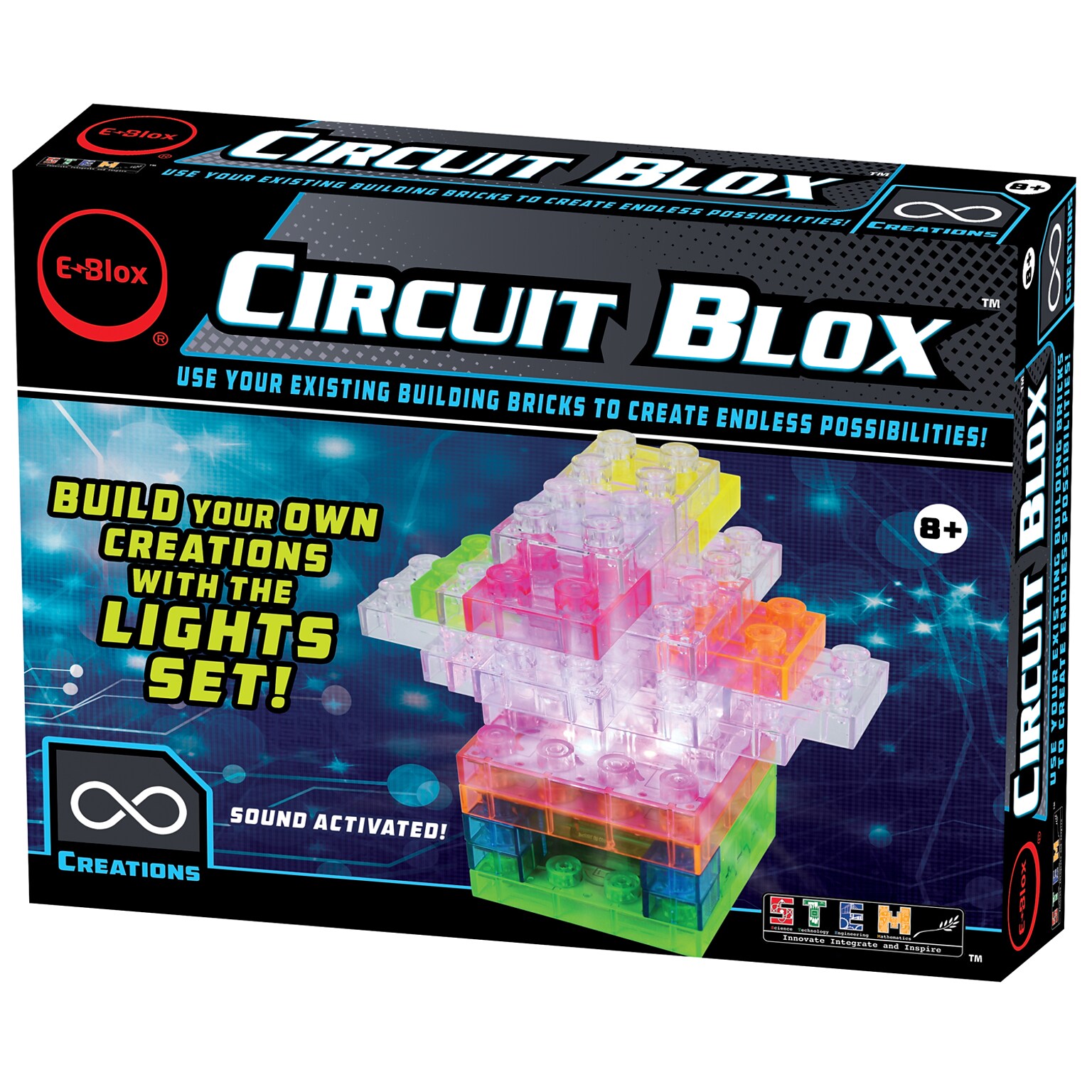 E-Blox® Circuit Blox Lights Starter, Circuit Board Building Blocks, Assorted, 32 Pieces