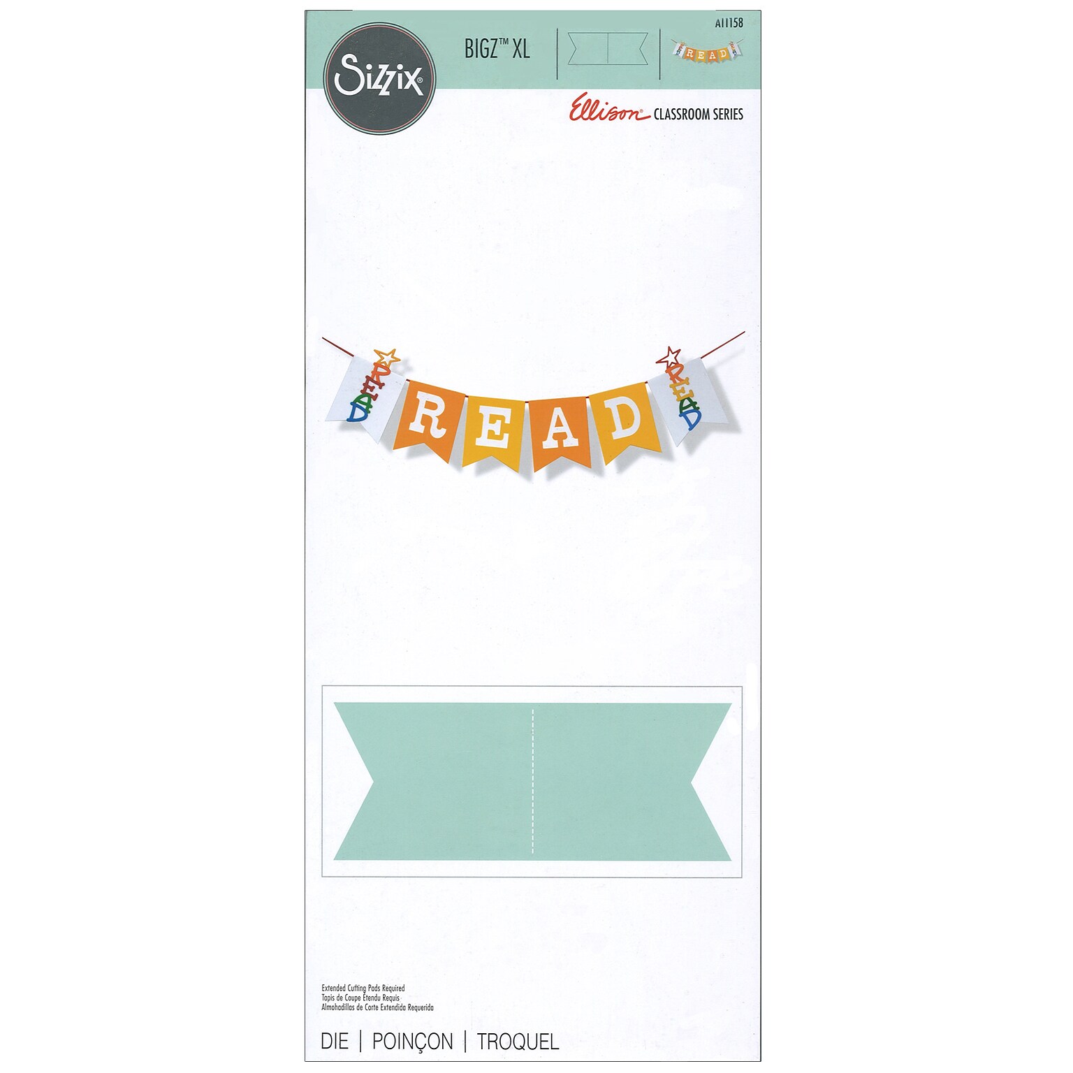 Ellison Education Sizzix Bigz XL Banner/Ribbon Die, 13.75 x 6 (ELLA11158)