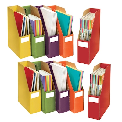 Sensational Classroom Corrugated Cardboard Magazine Files, Assorted Colors, 5/Set, 2 Sets/Bundle (EL
