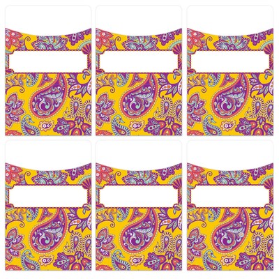 Eureka Positively Paisley Library Pockets, 35/Pack, 6/Packs (EU-866434-6)