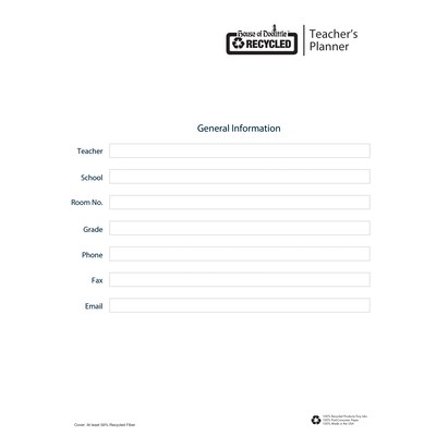 House of Doolittle Teachers Planner,  8.5" x 11", Pack of 2 (HOD50907-2)