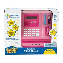 Learning Resources Pretend and Play Teaching ATM Bank, Pink (LER2625P)