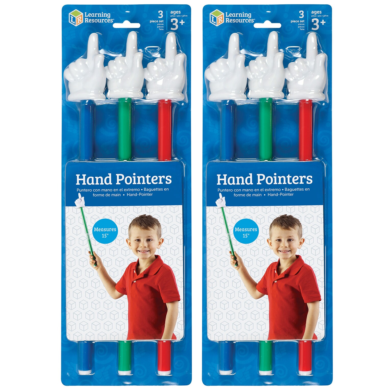 Learning Resources 15 Hand Pointers, Classroom Aid, Grade PK+ (LER2655-2)