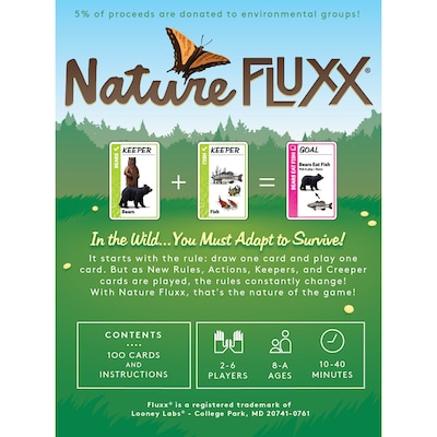 Looney Labs Nature Fluxx Card Game, STEM, Grade 3+ (LLB071)