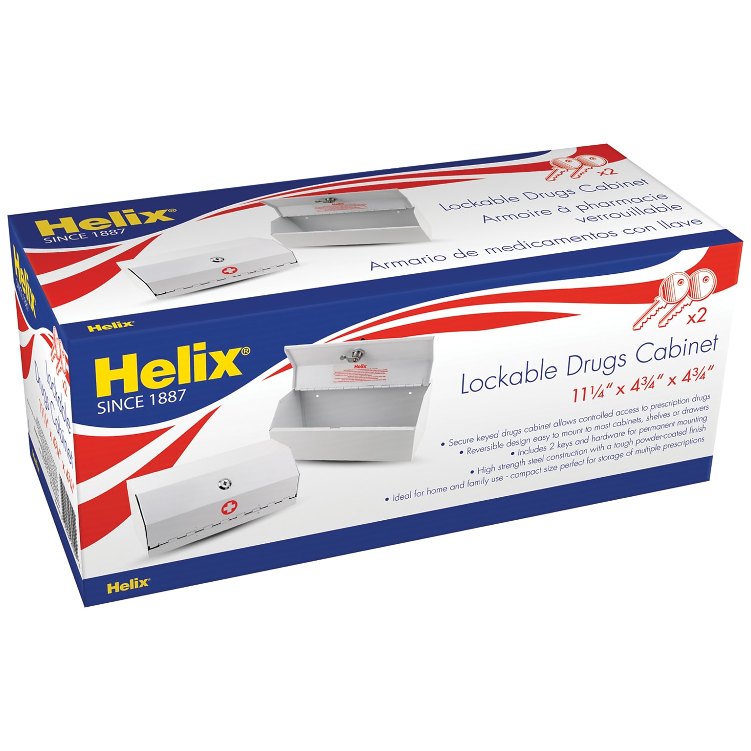 Helix Heavy-Duty Steel Construction Locking Prescription Drug Cabinet Safe with Lock (MAP27050)