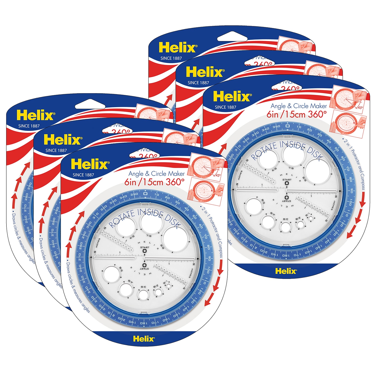 Helix 360° Angle and Circle Maker, Math, Grade 5+ (MAP36002-6)