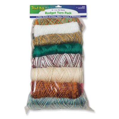 Trait-tex Budget Yarn Pack, Assorted Colors, 16 oz., 16 Skeins (PAC0000650)