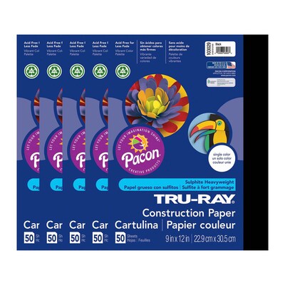 Tru-Ray Construction Paper, Royal Blue, 12 in x 18 in, 50 Sheets per Pack, 5 Packs | PAC103049-5