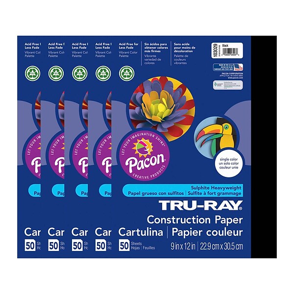 Tru-Ray 9 x 12 Construction Paper, Sky Blue, 50 Sheets (P103016)