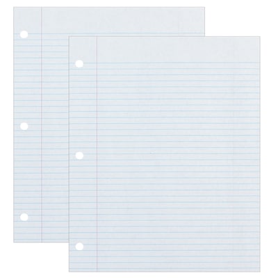 Ecology Recycled College Ruled Filler Paper, 8.5 x 11, White, 500 Sheets/Pack, 2 Packs (PAC2417-2)