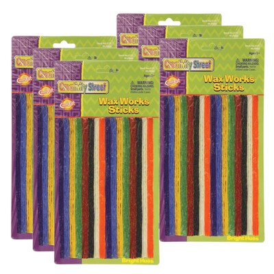 Creativity Street Wax Works Sticks, Assorted Bright Hues, 8, 48 Per Pack, 6 Packs (PACAC4170-6)