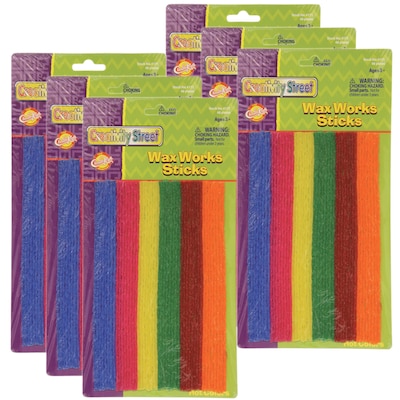Creativity Street Wax Works Sticks, Assorted Hot Colors, 8, 48 Per Pack, 6 Packs (PACAC4171-6)