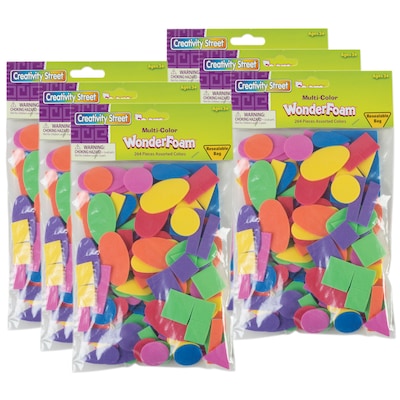 Creativity Street Wonderfoam Shapes Assortment, Grade K+, 264 Pieces/Pack, 6 Packs (PACAC4312-6)