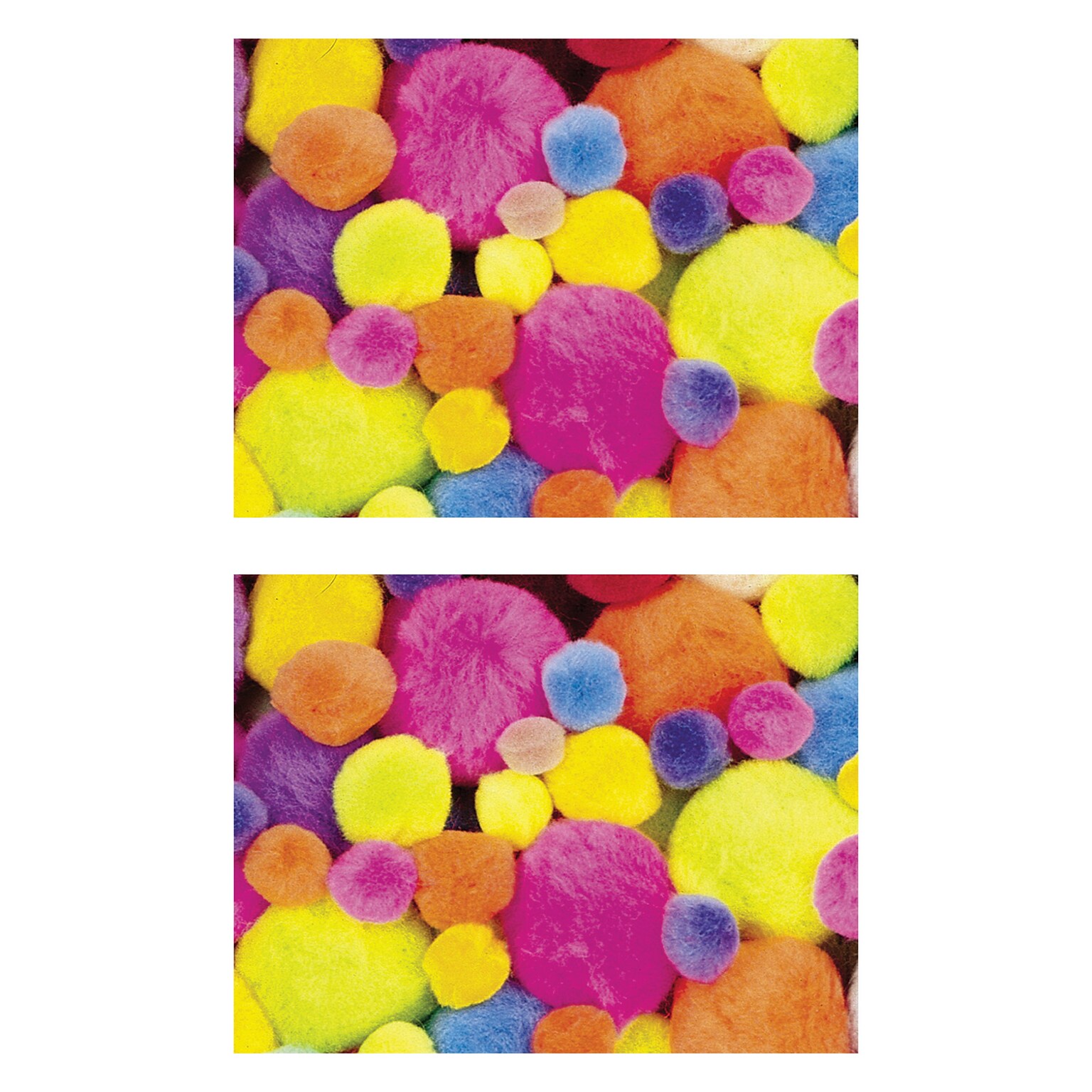 Creativity Street Pom Pons, Hot Colors, Assorted Sizes, 100 Per Pack, 2 Packs (PACAC811202-2)