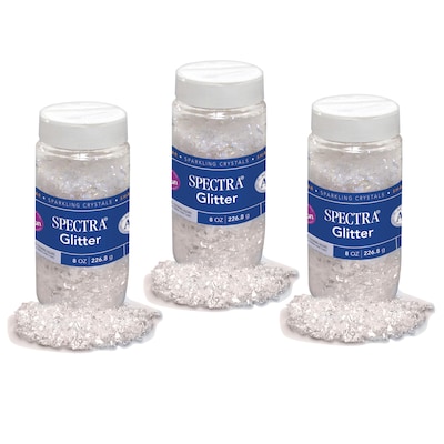 Spectra Glitter, Disco Flakes, Sparkling Crystal, 8 oz. Per Jar, 3 Jars/Bundle (PACAC8925-3)