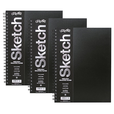 uCreate 9 x 12 Spiral Bound Sketch Pad, 75 Sheets/Pad, 3/Bundle (PACCAR37088-3)