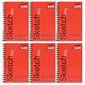 uCreate 6 x 9.5 Spiral Bound Sketch Book, 70 Sheets/Book, 6/Bundle (PACCAR53008-6)
