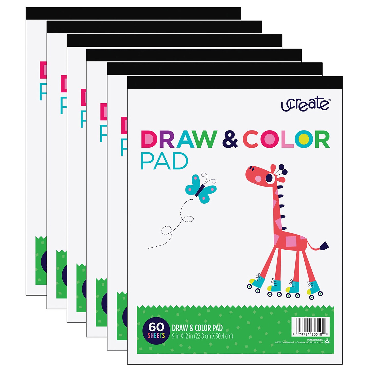 UCreate® Draw & Color Pad, 9 x 12, White, Pack of 6 (PACCAR90510-6)