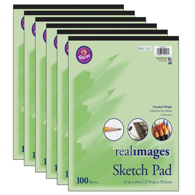 Pacon 14" x 11" Tape Bound Sketch Pad, 6/Bundle (PACMMK50147-6)