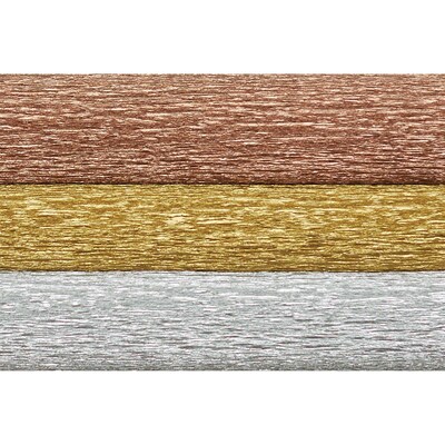 Lia Griffith™ Extra Fine Crepe Paper, Metallic Assortment, 10.7 sq. ft. Per Sheet, 3 Sheets (PACPLG11004)