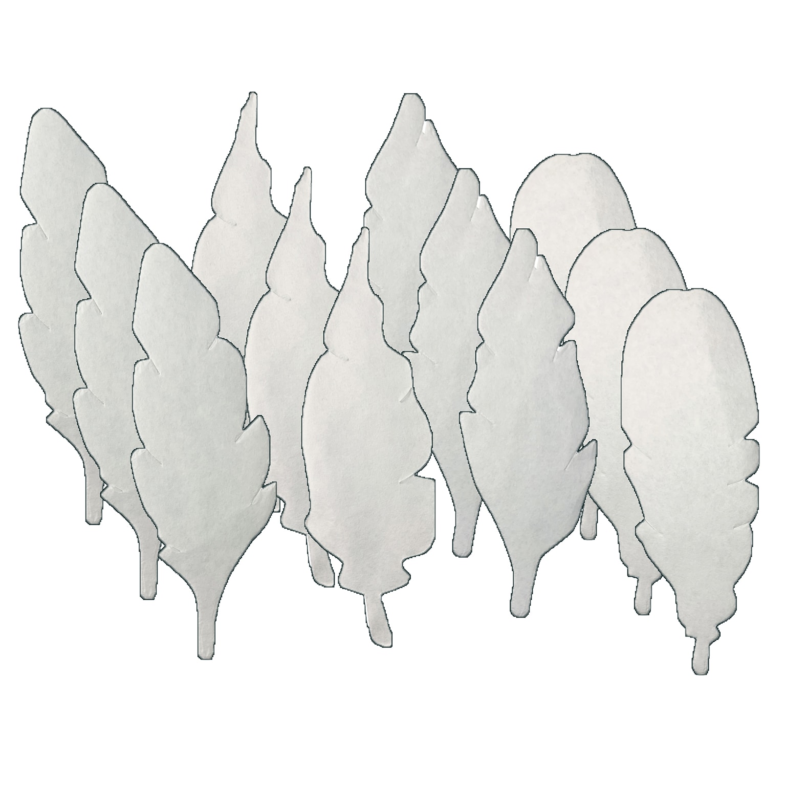 Roylco Color Diffusing Paper Feathers, Up to 8cm x 23cm, White, 80 Per Pack, 3 Packs (R-24916-3)