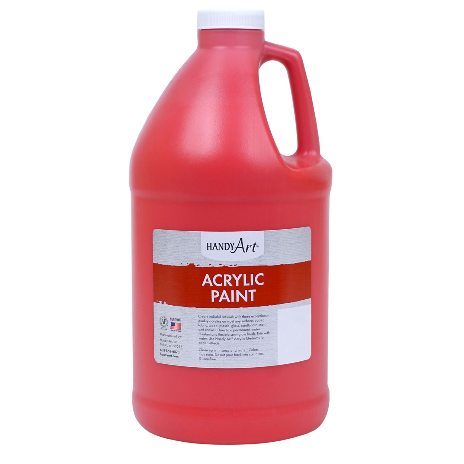 Handy Art Acrylic Paint Half Gallon, Brite Red (RPC102040)