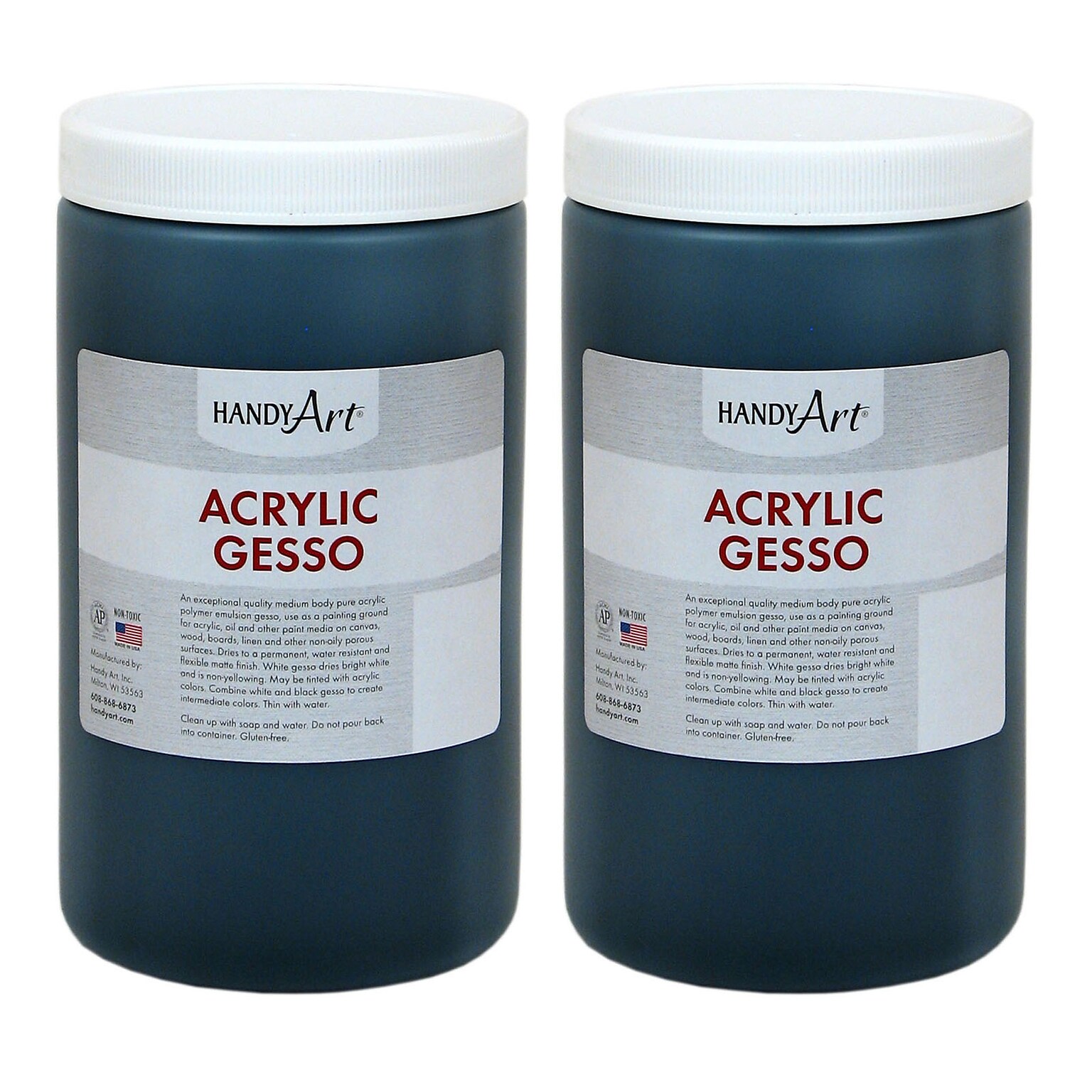 Handy Art® Acrylic Gesso, Black, 32 oz., Pack of 2 (RPC440103-2)