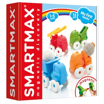 SmartMax Magnetic Discovery My First Vehicles, 13 Pieces, Assorted Colors, Ages 1-5 (SG-SMX226US)