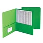 Smead Heavy Duty 2-Pocket Portfolio Folder, Letter Size, Green, 25/Pack (SMD87855)