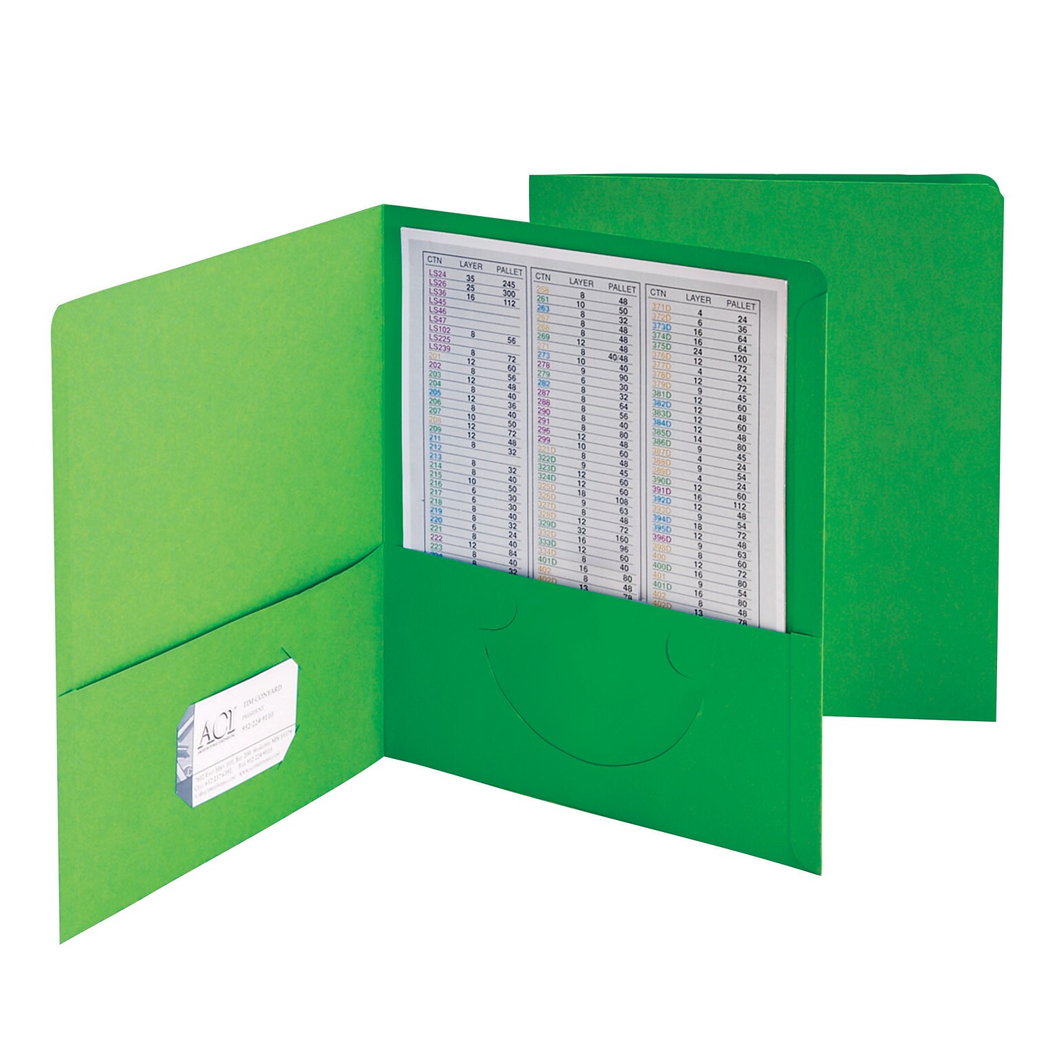 Smead Heavy Duty 2-Pocket Portfolio Folder, Letter Size, Green, 25/Pack (SMD87855)