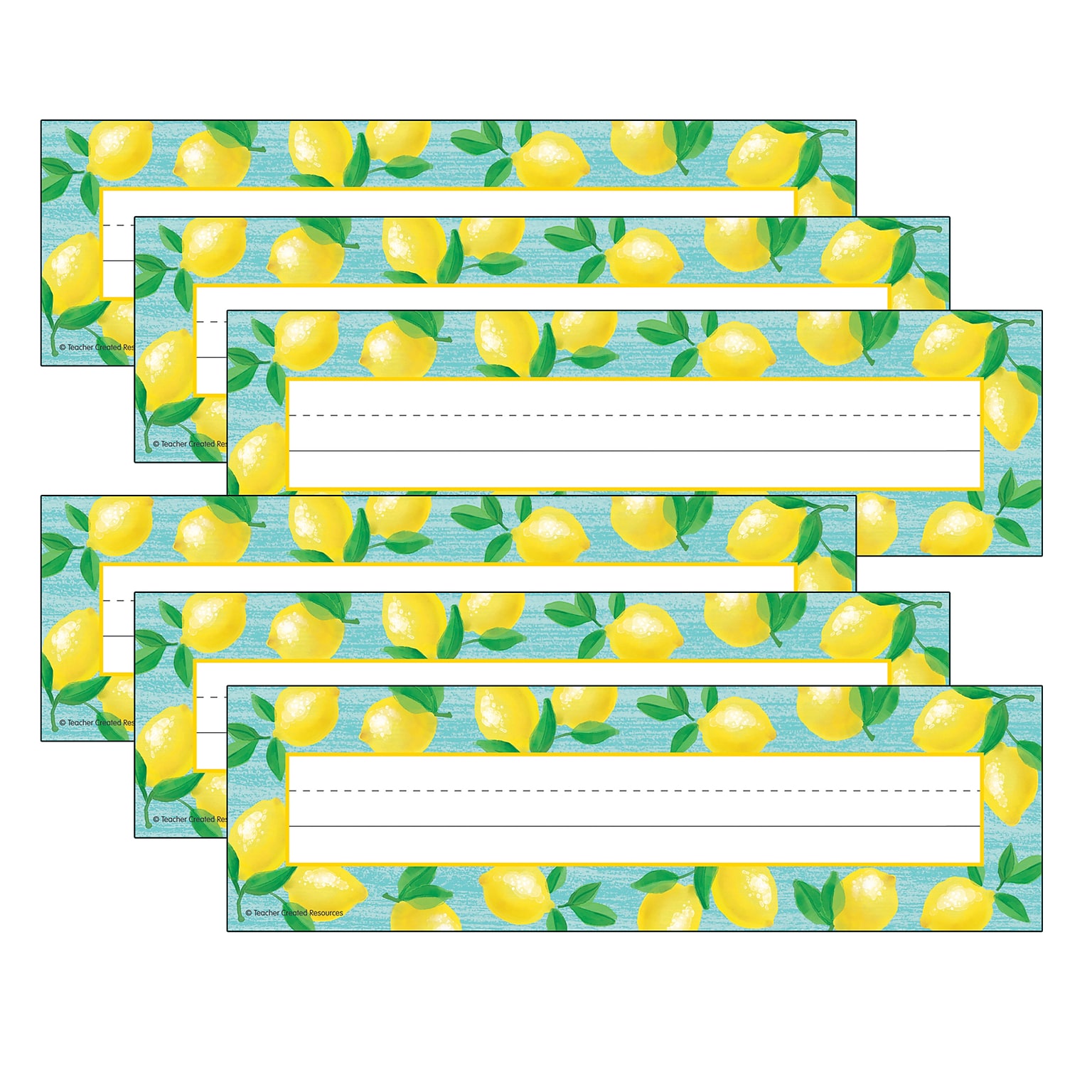 Teacher Created Resources Lemon Zest Flat Name Plates, 11.5 x 3.5, 36 Per Pack, 6 Packs (TCR8482-6)