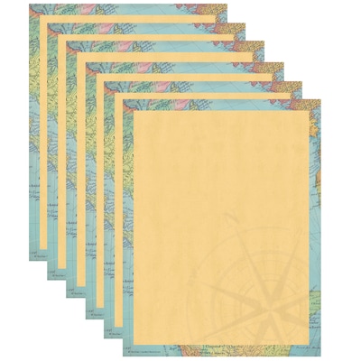 Teacher Created Resources Travel the Map Computer Paper, 8.5" x 11", Multicolored, 50 Sheets Per Pack, 6 Packs (TCR8569-6)