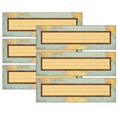 Teacher Created Resources Travel the Map Flat Name Plates, 11.5 x 3.5, 36 Per Pack, 6 Packs (TCR85
