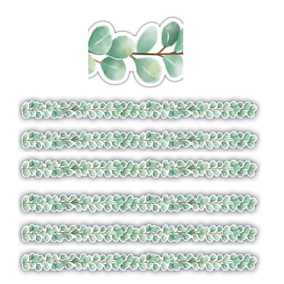 Teacher Created Resources 35 x 2-3/4 Die Cut Border Trim, Eucalyptus, 35 Feet/Pack, 6 Packs (TCR86