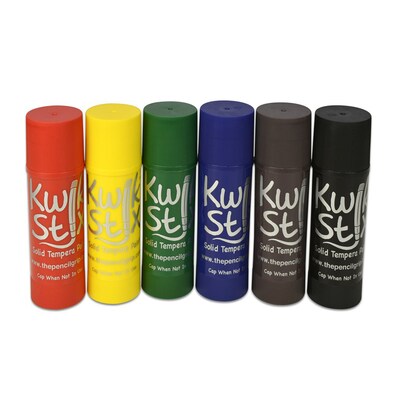 The Pencil Grip Washable Jumbo Solid Tempera Paint Stick, Assorted Colors, 1.4 oz., 6/Pack (TPG646)