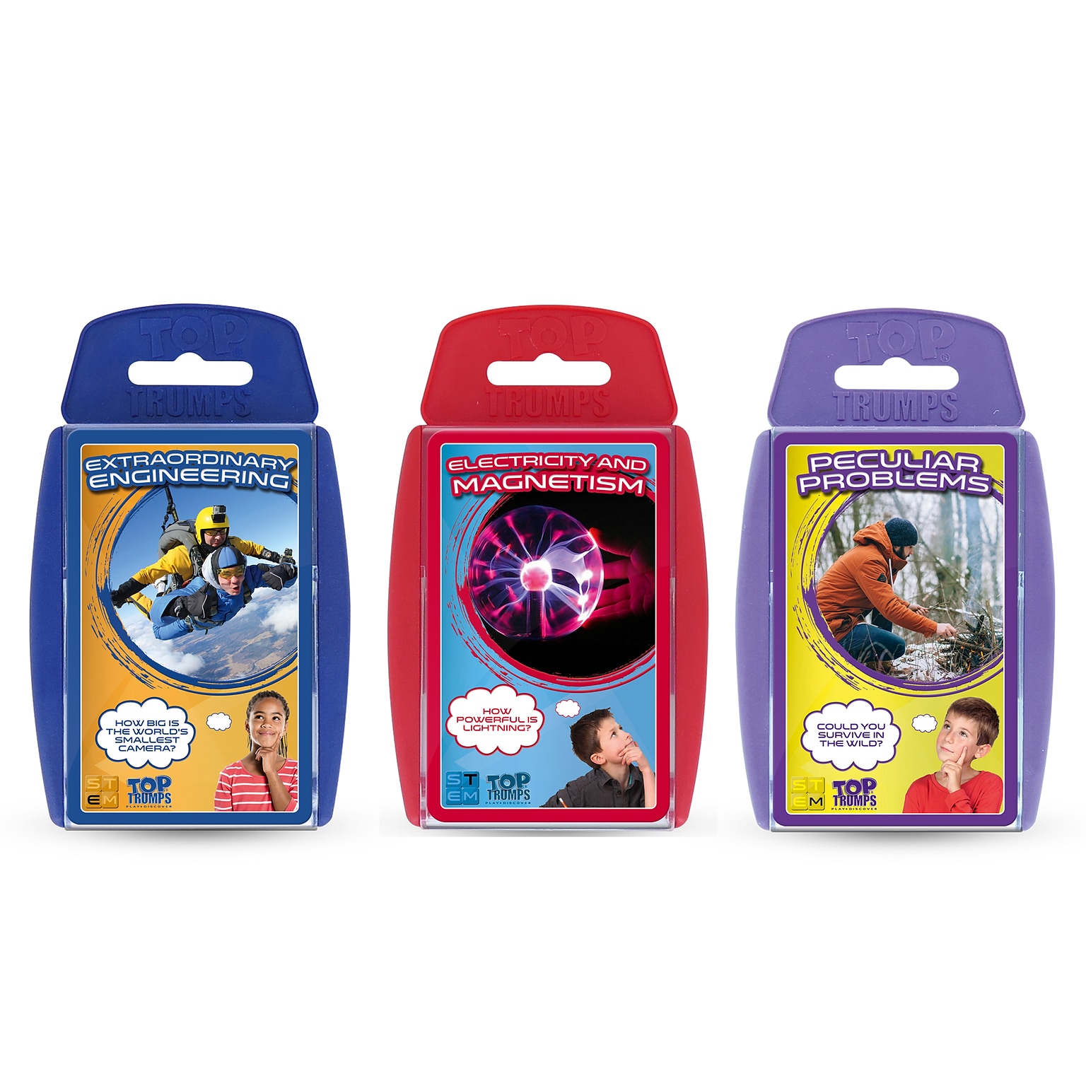 Top Trumps STEM Bundle 2: Engineering, Electricity & Magnetism, Peculiar Problems Card Games, Grade 3+ (TPUWM00777)