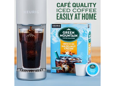 Green Mountain Brew-Over-Ice Hazelnut Cream Iced Coffee, Medium Roast, 0.40 oz. Keurig® K-Cup® Pods, 24/Box (390290)