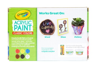 Crayola 6-color Acrylic Paint Set, Assorted Colors, 2 oz., 6/Box (20-1997)