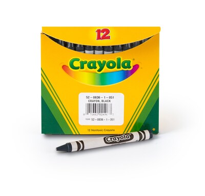 Crayola Bulk Crayons, Black, 12/Box (52-0836-051)