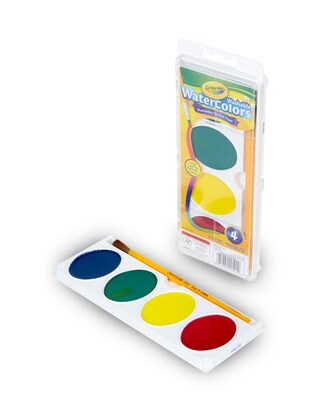 Crayola Jumbo Washable Watercolors, Assorted Colors, 4/Set (53-0500)