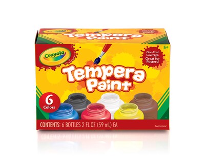 Crayola 6-color Tempera Paint, 2 oz., 6/Set, Assorted