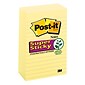 Post-it® Super Sticky Notes, 4 x 6 Canary Yellow, Lined, 90 Sheets/Pad, 5 Pads/Pack (660-5SSCY)