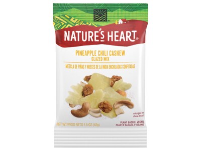 Natures Heart Pineapple Chili Cashew Glazed Mix, 1.5 Oz., 32/Carton (12456682)
